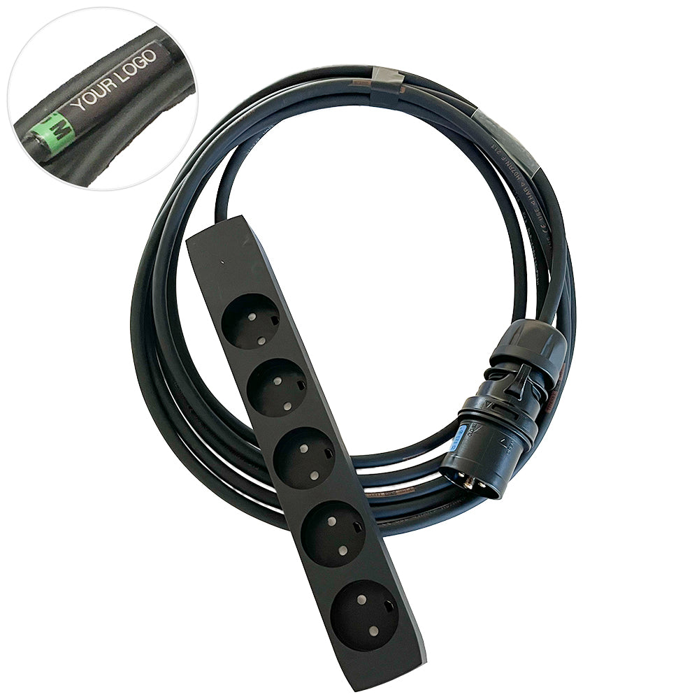 5 m power cable - CEE to 5 sockets